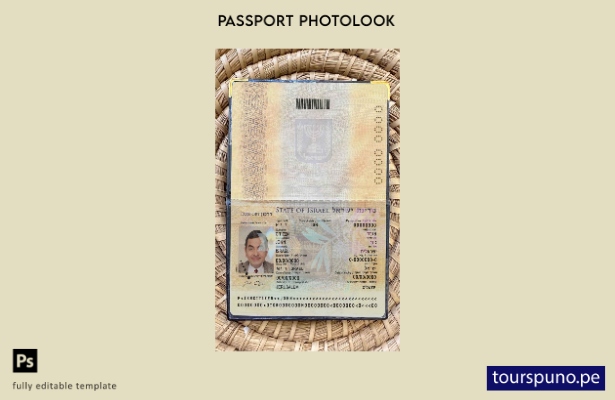 Plantilla de aspecto fotográfico lista para imprimir el pase de Israel (presente